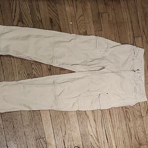 Garage Cream-Colored Cargo Pants with Utility Pockets
